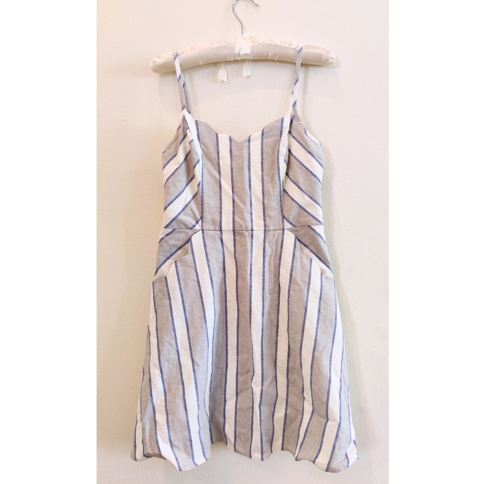 Market & Spruce Linen Scallop Pocket Dress NWT